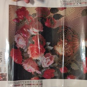 #15 Diamond  Painting Art Set vase of Roses